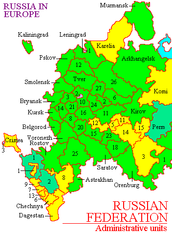 Region on the map of the goverment disrict