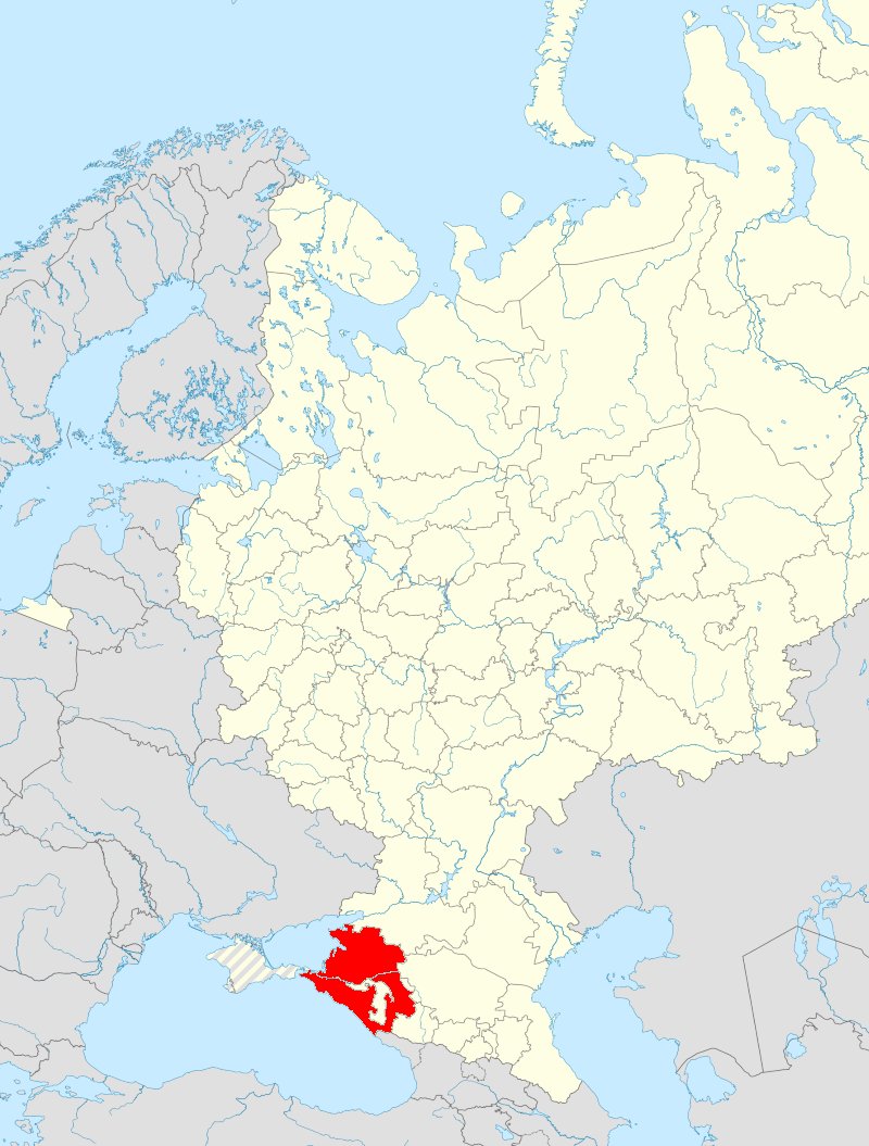 Region on the map of Russia