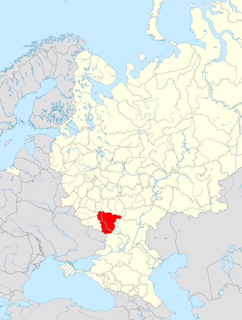 Region on the map of Russia